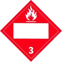Flammable Liquids Class 3 Blank, Polycoated Tagboard Placard - 10.75" x 10.75"