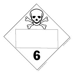 Toxic/Poisonous Class 6 Blank, Polycoated Tagboard Placard - 10.75" x 10.75"