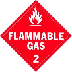 Flammable Gas Polycoated Tagboard Placard - 10.75" x 10.75"