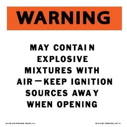 Warning D.O.T. Placard, Polycoated Tagboard Placard -10.75" x 10.75"