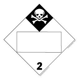 Inhalation Hazard Class 2 Blank, Polycoated Tagboard Placard - 10.75" x 10.75"