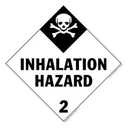 Inhalation Hazard Polycoated Tagboard Placards - 10.75" x 10.75"