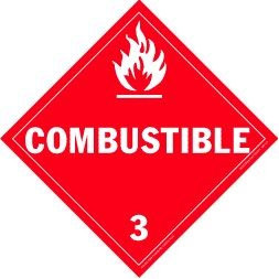 Combustible Vinyl Placards - 10.75" x 10.75"