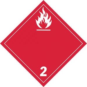 Class 2 - Flammable Gas, International Wordless Removable Vinyl Placards - 10.75" x 10.75"