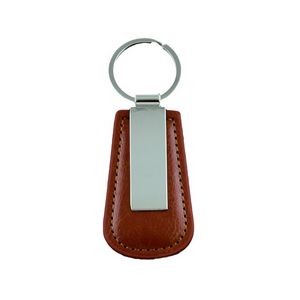 Business Car Pu Leather Metal Keychain