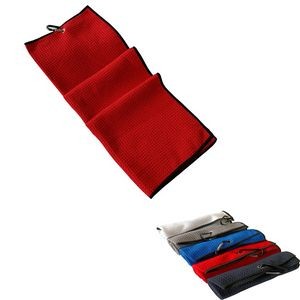 Microfiber Fabric Waffle Pattern Golf Towels With Carabiner