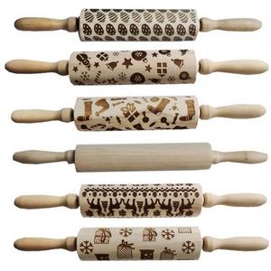 Wooden Rolling Pin With Embossed Message