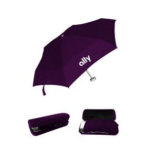 Mini Folding Umbrella W/ Plastic Case