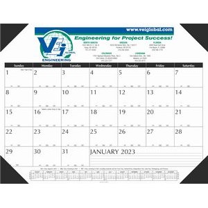 Contractors Style Desk Pad Calendar w/4-Leatherette Corners