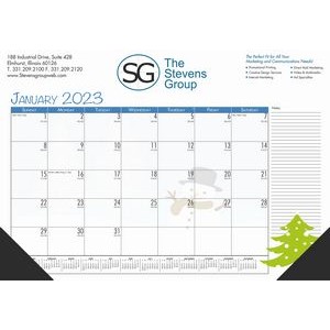 Seasonal Imprinted Desk Pad Calendar w/2-Corners
