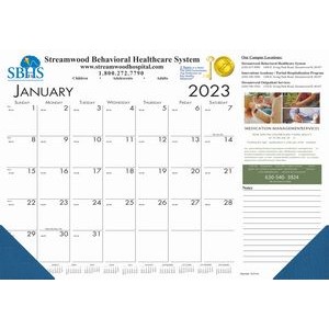 Full-Color Compact Desk Pad Calendar w/Gummed Head & Corners (18 1/2x13")