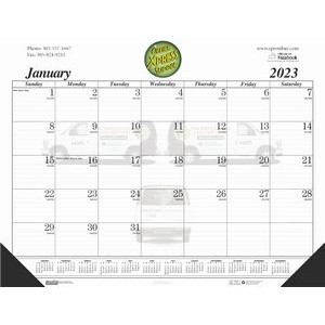 Gummed Desk Pad Calendar w/2-Leatherette Corners (18 1/2"x13")