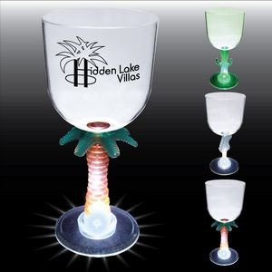 14 Oz. Plastic Lighted Palm Tree Stem Hurricane Glass Goblet