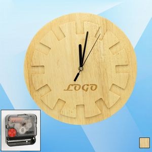 Double-Deck Wooden Wall Clock