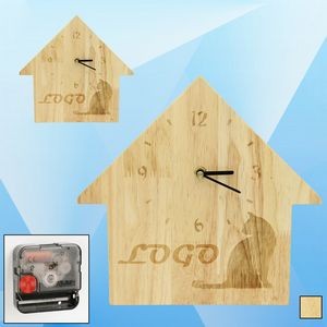 House Shaped Wooden Wall Clock