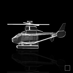 12 5/8"x2 9/16"x2 3/16" Helicopter Model Crystal Crafts