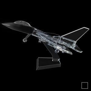 12 5/8"x7 1/16"x6 1/2" Combat Aircraft Crystal Model
