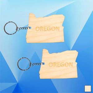 Oregon Map Wood Key Chains-Custom