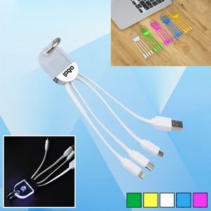Light-Up 3-In-1 Charging Cable With Key Ring