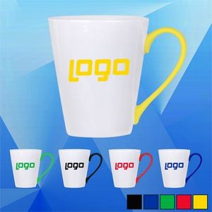 14 Oz. Ceramic Coffee Mug w/Colorful Handle