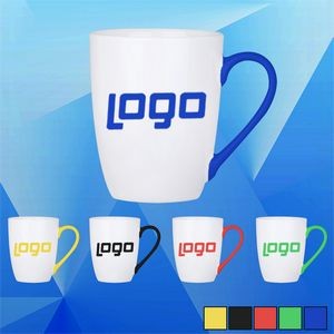 12 Oz. Ceramic Coffee Mug w/Colorful Handle