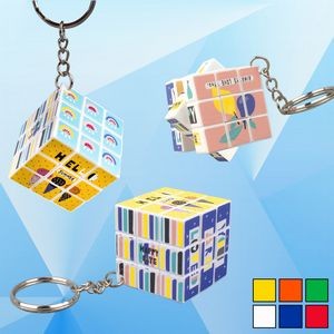 1 3/8'' Puzzle Cube w/Key Chain