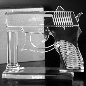 Crystal Gun Shaped Award