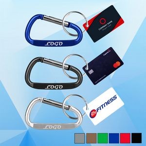 Carabiner with Split Key Ring and Mini Card