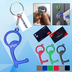 PPE Door and Bottle Opener/Closer No-Touch w/ Card Key Chain