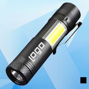 Rechargeable COB Flashlight w/Clip