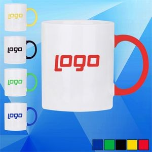 12 Oz. Ceramic Coffee Mug w/Colorful Handle