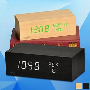 Wooden Adjustable Brightness Digital Desk Clock