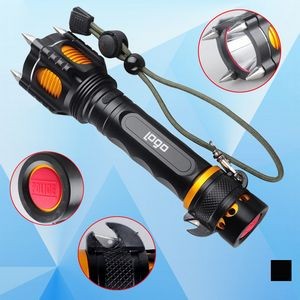 Rechargeable Flashlight w/Cutter & Hammer