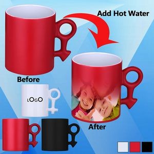 12 Oz. Sublimation Color Changing Coffee Cup w/Arrow Handle