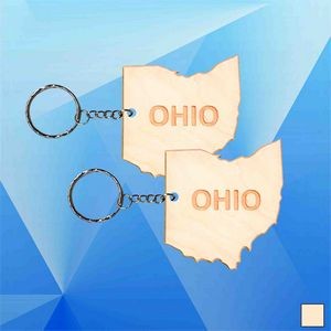 Ohio Map Wood Key Chain