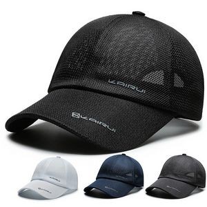 Breathable Peaked Baseball Cap with Mesh