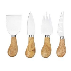 4pcs Cheese Knife Set with Wooden Handle