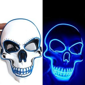 Halloween White Head LED Glowing Mask