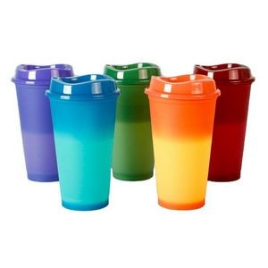 16 Oz. Heat Color Changing Plastic Coffee Cup