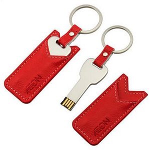 PU Leather Case Key Ring Flash Drive (32GB)
