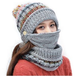 3pcs/Set Women Winter Knitted Hat