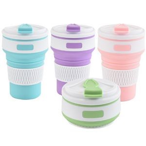 350 ml Foldable Silicone Camping Mug with Lid