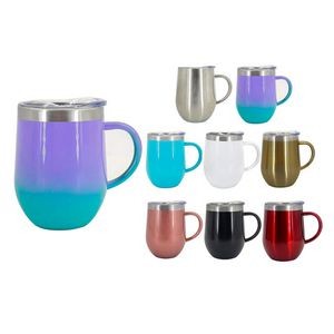 12 oz Double Wall Vacuum Insulated Cup with Lid & Handle