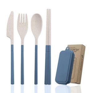 Wheat Straw Removable Tableware Set with Case
