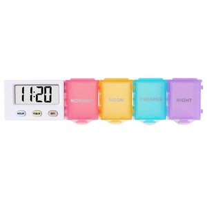 Colorful Pill Box w/Alarm Timer & 4 Compartments