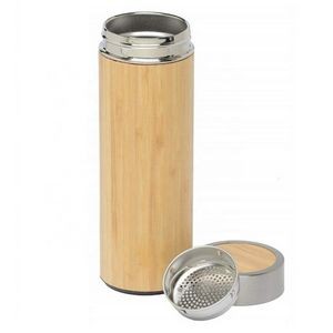 17 oz Vacuum-Sealed Bamboo Water Bottle