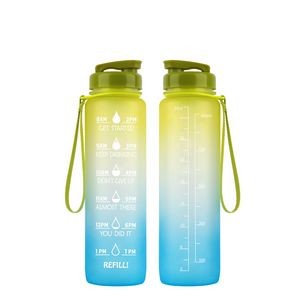 32 Oz Motivational Water Bottle With Time Marker