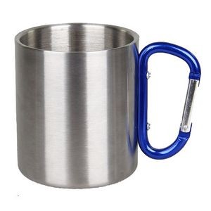 10 Oz. Stainless Steel Travel Mug w/Carabiner Handle