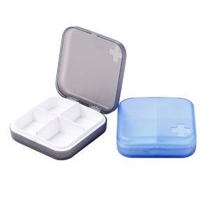 4 Compartments Square Medicine Storage Box