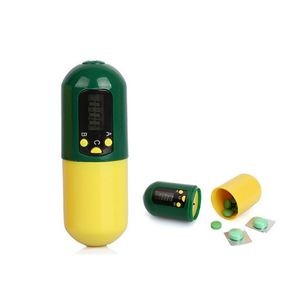 Capsule Shaped Pill Box w/Alarm Timer